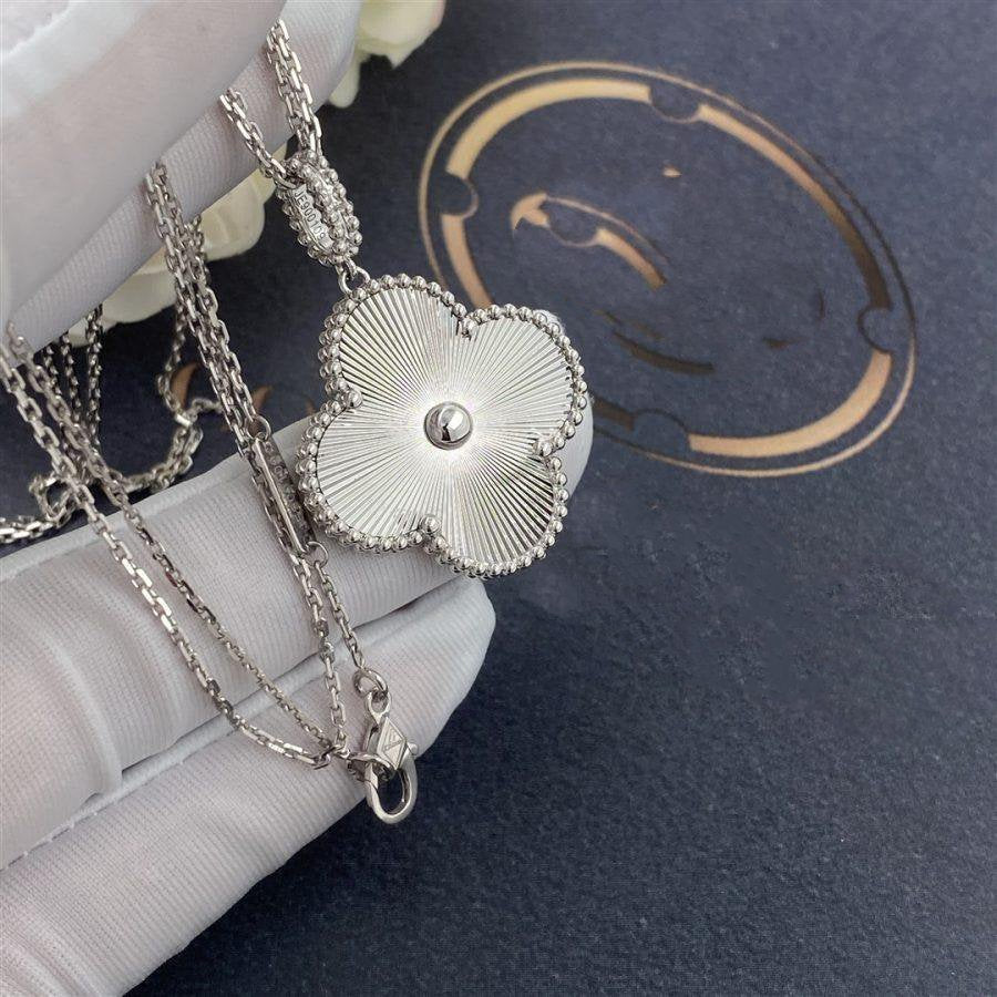 [⭐Shinejoy]CLOVER 25MM シルバー ビッグクローバーネックレス