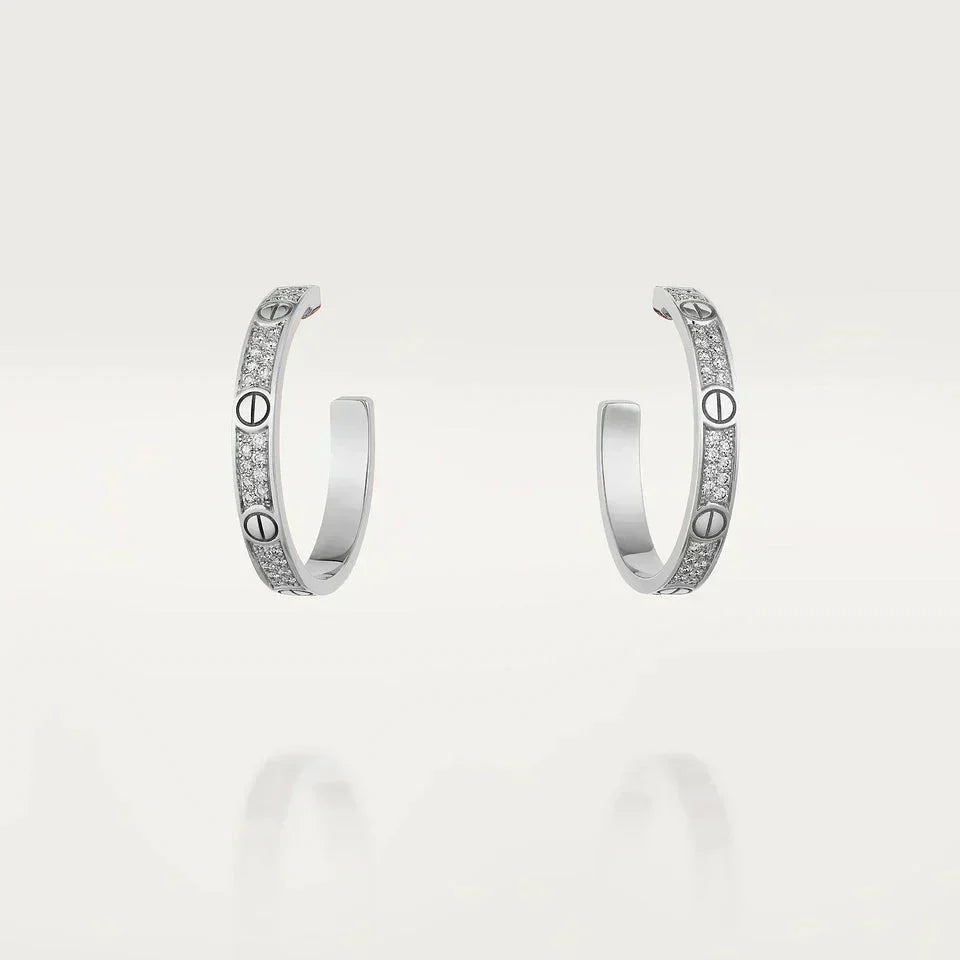 [⭐Shinejoy]LOVE DIAMOND SILBER-CREOLEN