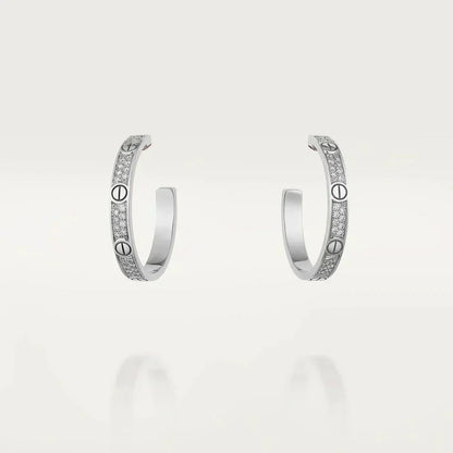 [⭐Shinejoy]LOVE DIAMOND SILBER-CREOLEN