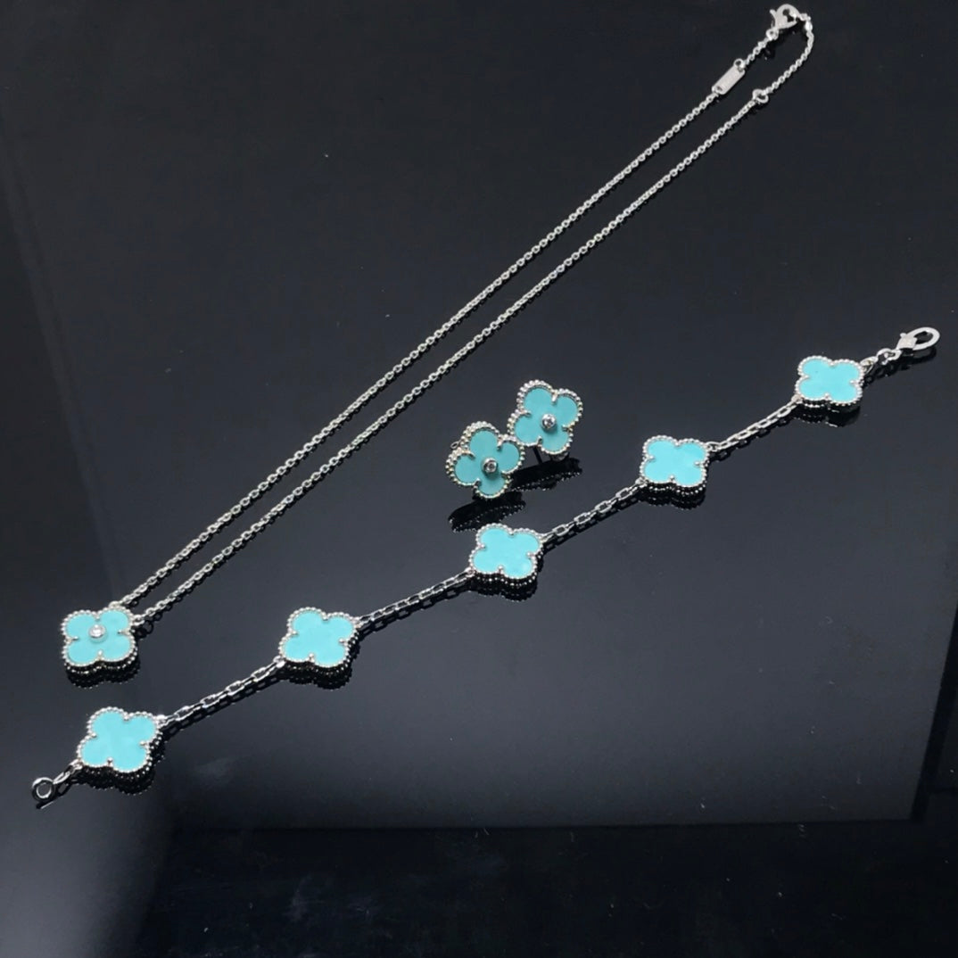 [⭐Shinejoy]CLOVER 1 DIAMOND BLUE SKY シルバーピアス