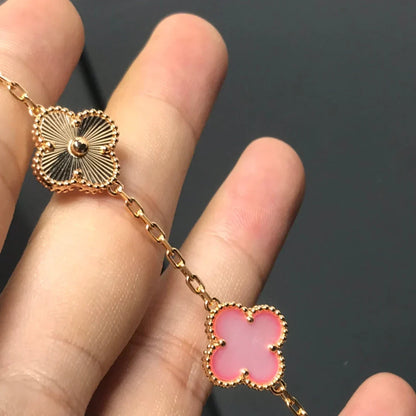 [⭐Shinejoy] CLOVER 5 MOTIFS PINK MOP ブレスレットコレクション