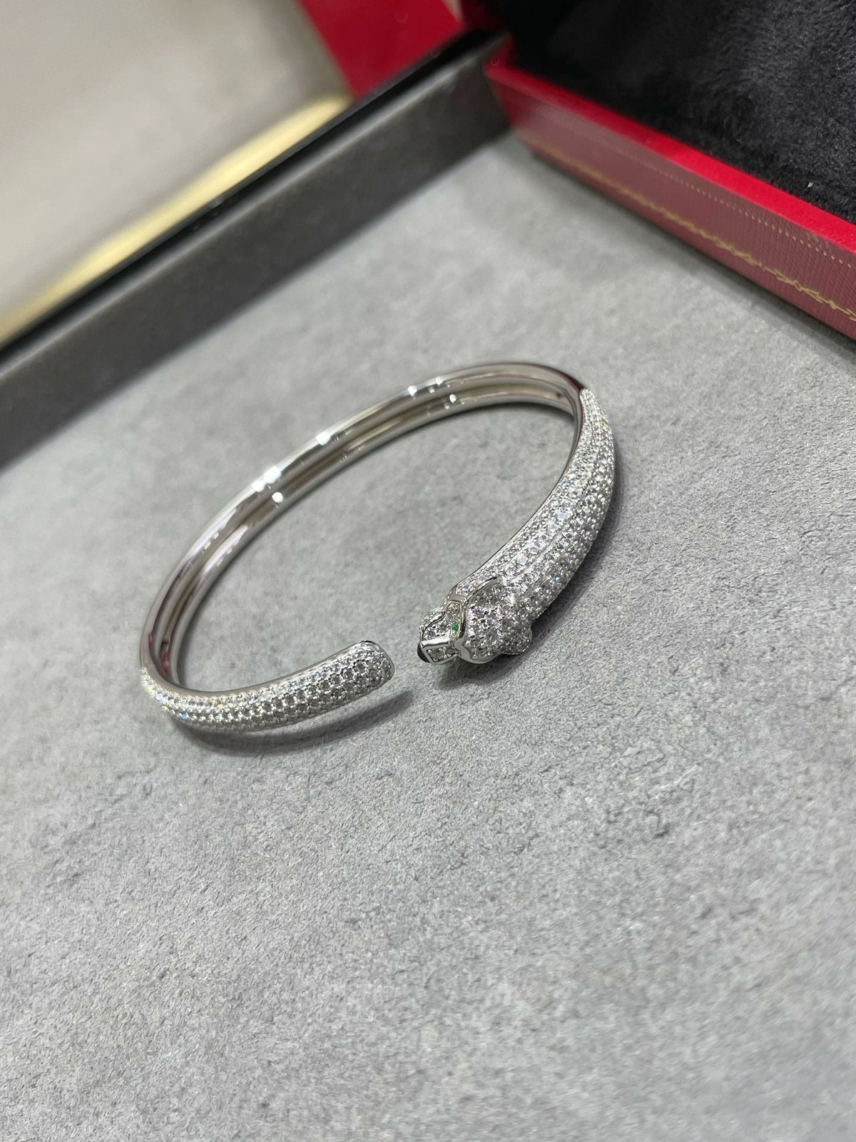 [⭐Shinejoy]パンテール フルダイヤモンド オープンブレスレット