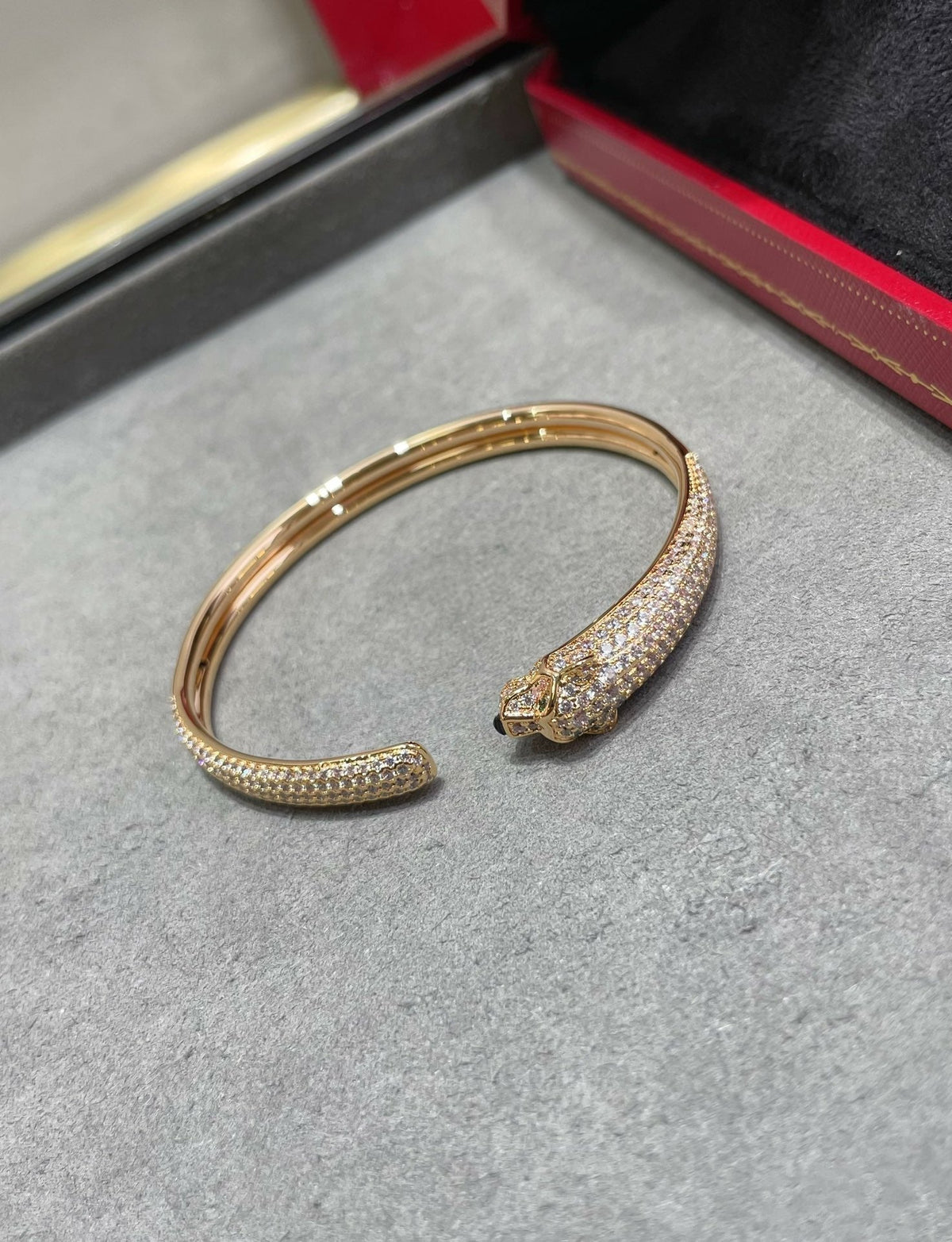 [⭐Shinejoy]パンテール フルダイヤモンド オープンブレスレット