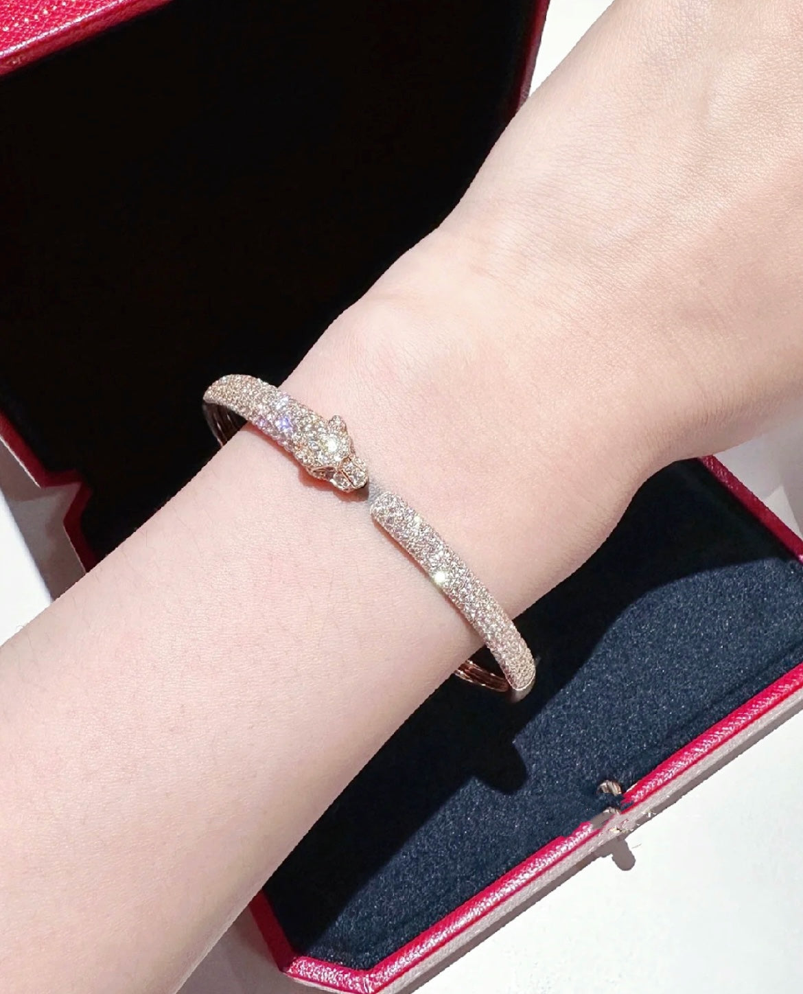 [⭐Shinejoy]パンテール フルダイヤモンド オープンブレスレット