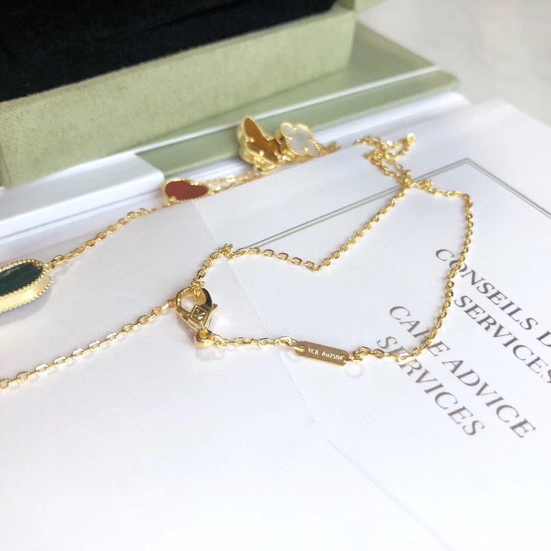 [⭐Shinejoy]ラッキースプリング 4モチーフ ローズゴールド ネックレス