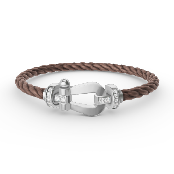 [⭐Shinejoy]FORCE LARGE HORSESHOE HALF DIAMOND BRACELET SILVER