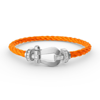 [⭐Shinejoy]FORCE LARGE HORSESHOE HALF DIAMOND BRACELET SILVER