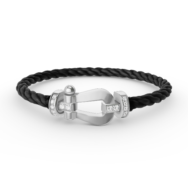 [⭐Shinejoy]FORCE LARGE HORSESHOE HALF DIAMOND BRACELET SILVER
