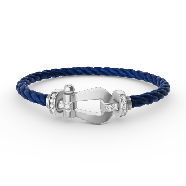 [⭐Shinejoy]FORCE LARGE HORSESHOE HALF DIAMOND BRACELET SILVER