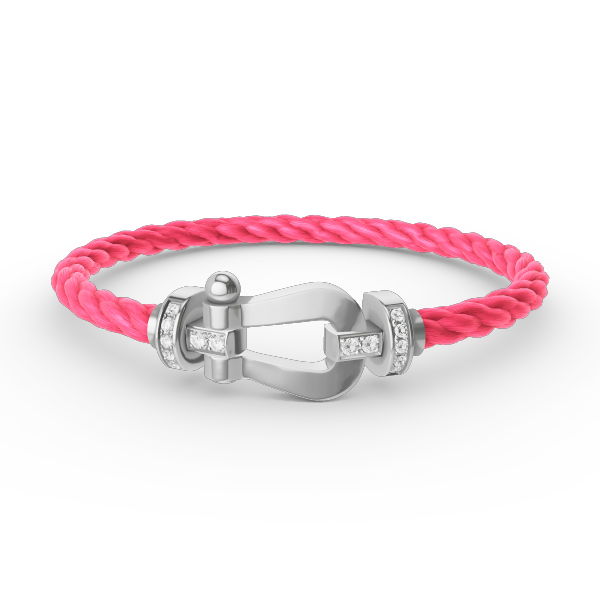 [⭐Shinejoy]FORCE LARGE HORSESHOE HALF DIAMOND BRACELET SILVER