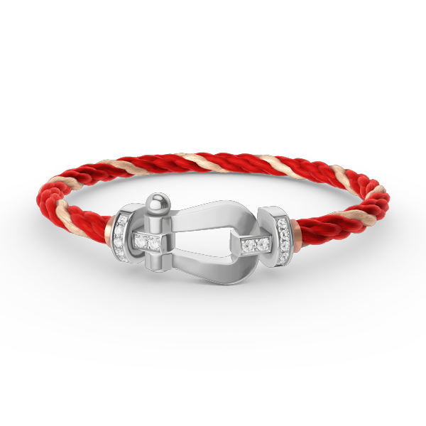 [⭐Shinejoy]FORCE LARGE HORSESHOE HALF DIAMOND BRACELET SILVER