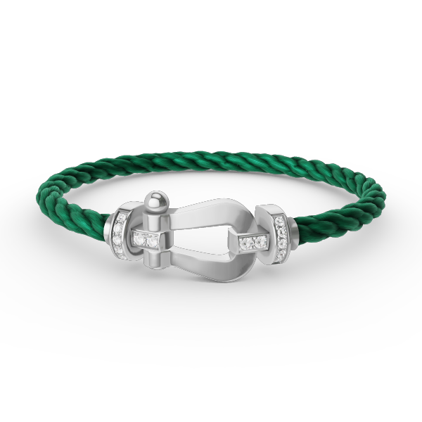 [⭐Shinejoy]FORCE LARGE HORSESHOE HALF DIAMOND BRACELET SILVER