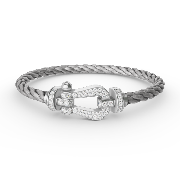 [⭐Shinejoy]FORCE LARGE HORSESHOE FULL DIAMOND BRACELET SILVER
