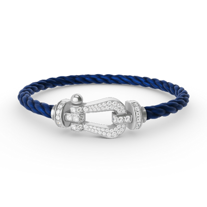 [⭐Shinejoy]FORCE LARGE HORSESHOE FULL DIAMOND BRACELET SILVER