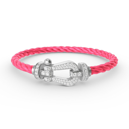[⭐Shinejoy]FORCE LARGE HORSESHOE FULL DIAMOND BRACELET SILVER