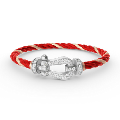 [⭐Shinejoy]FORCE LARGE HORSESHOE FULL DIAMOND BRACELET SILVER