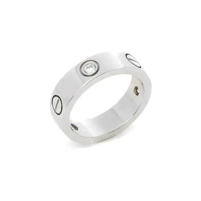 [⭐Shinejoy]LOVE リング 5.5MM 3ダイヤモンド シルバー