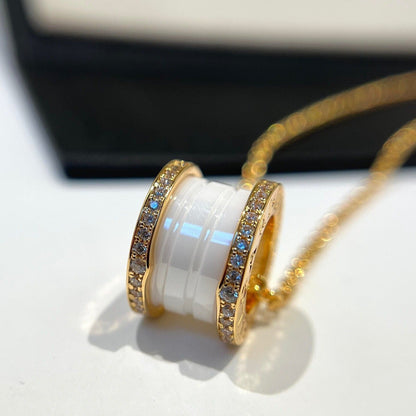 [⭐Shinejoy]ZERO 1 WEISSKERAMIK DIAMANT ROSÉGOLD HALSKETTE